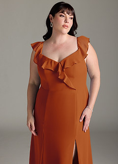 Azazie Sophie Bridesmaid Dresses Paprika A-Line Off the Shoulder Chiffon Convertible Dress image13