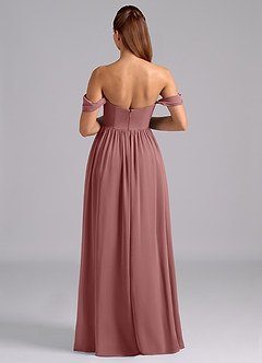 Azazie Saige Maternity Bridesmaid Dresses A-Line Pleated Chiffon Floor-Length Dress image2