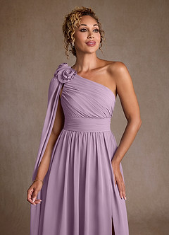 Azazie Lancaster vestidos de madre de la novia Vestido de Glicinia de Gasa de Corte en A con Hombro unilateral image6