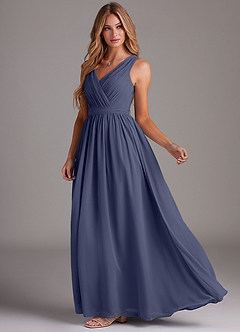 Azazie Kingsley Bridesmaid Dresses Stormy A-Line Lace Chiffon Dress image4