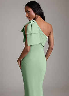 Azazie Yuanna Bridesmaid Dresses Matcha Mermaid One Shoulder Chiffon Dress image7
