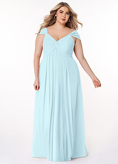 Azazie Kaitlynn Final Sale Matcha Empire Ruched Chiffon Convertible Dress image8