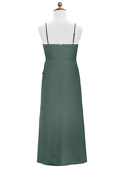 Azazie Maci Junior Sea Moss Mermaid Pleated Stretch Satin Dress image7