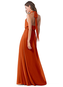 Azazie Landry Bridesmaid Dresses Paprika A-Line Pleated Mesh Dress image5