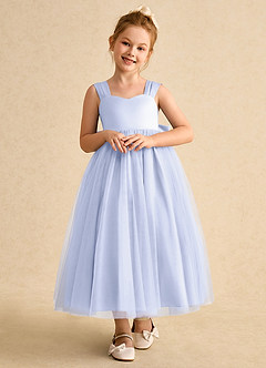 Azazie Chickadee vestidos de niña de las flores Vestido de Lavanda de Satin Mate de Princesa con Escote de Corazón image5