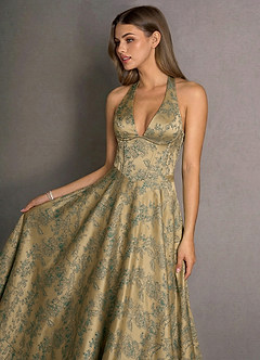 Isabeau Green Brown Maxi Dress image5