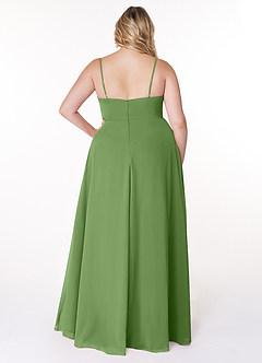 Azazie Moira Bridesmaid Dresses Basil A-Line Scoop Chiffon Dress image9