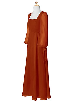 Azazie Leonia Junior Paprika A-Line with Pockets Chiffon Dress image9