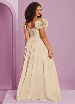 Barbie ♥ Azazie Jurken voor bruidsmeisjes Converteerbaar Jurk van Chiffon met A-Lijn Off the Shoulder Champagne image10
