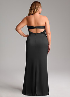Azazie Leonis Bridesmaid Dresses Black Mermaid Pleated Stretch Satin Convertible Dress image10