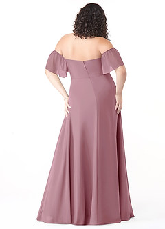 Azazie Sue Brautjungfernkleider Wandelbar A-Linie Schulterfrei Chiffon Kleid Vintage Mauve image8