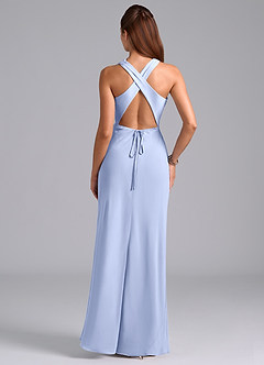 Azazie Evadne Bridesmaid Dresses Ice A-Line Pleated Chiffon Dress image7