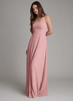 Azazie Irina Bridesmaid Dresses Dusty Rose A-Line Pleated Chiffon Dress image7