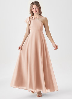 Azazie Arabella Junior English Rose A-Line Ruched Chiffon Dress image1