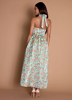 Maxi jurk Lara Sky Blue Floral image7