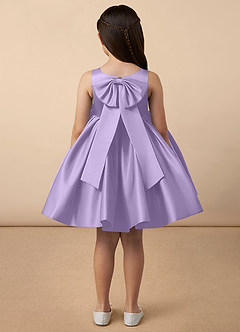 Azazie Bo Peep Flower Girl Dresses Lilac A-Line Bow Matte Satin Dress image4