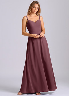 Azazie Beatrice Bridesmaid Dresses Sangria A-Line Sweetheart Neckline Chiffon Dress image4