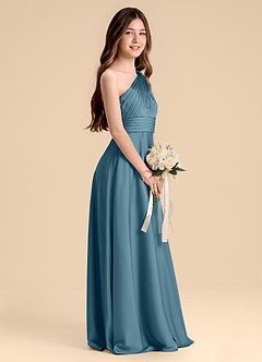 Azazie Charlize Junior Jurk van Stretch Satijn met A-Lijn Geplooid Bermuda image5