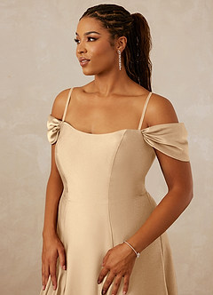 Christian Siriano Bridal for Azazie 1002 Bridesmaid Dresses Off Shoulder Stretch Satin A-line Dress image9