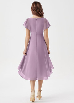 Azazie Graciela Junior Wisteria A-Line Pleated Chiffon Dress image2