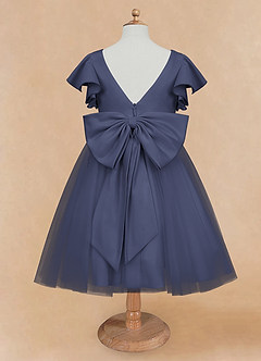 Azazie Kaeya Flower Girl Dresses Stormy A-Line Bow Tulle Dress image6