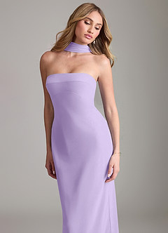 Azazie Lusinda Bridesmaid Dresses Lilac Mermaid Off the Shoulder Chiffon Convertible Dress image8
