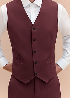 front James Cabernet Structured Stretch Suit Vest