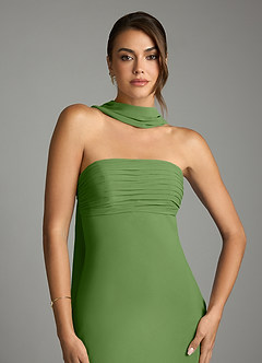 Azazie Saylor Bridesmaid Dresses Basil Mermaid Strapless Chiffon Dress image6