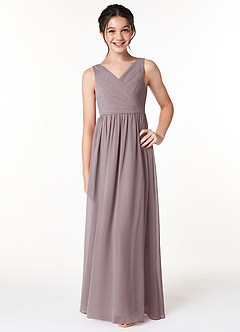 Azazie Sawyer Junior Dusk A-Line Pleated Chiffon Dress image1