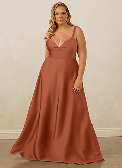 Christian Siriano Bridal for Azazie 1001 Bridesmaid Dresses Cedar Rose A-Line Sweetheart Neckline Stretch Satin Dress image11
