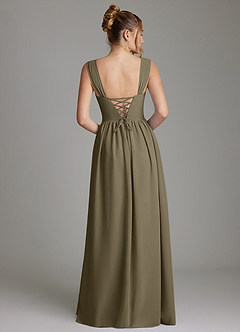 Azazie Caterina Abiti da Damigella Abito A-Line in Chiffon Corsetto Willow Green image6