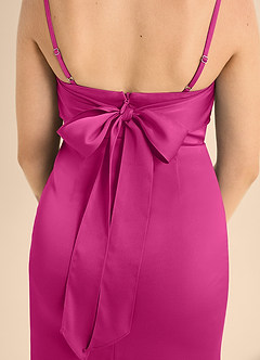 Azazie Mai Junior A-Linie Herzausschnitt Stretch-Satin Kleid Fuchsia image6