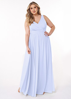 Azazie Kora Brautjungfernkleider A-Linie Plissee Chiffon Kleid Lavendel image7