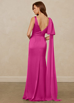 Christian Siriano Bridal for Azazie 1011 Robes de demoiselle d'honneur Robe Sirène en Satin extensible Arc Fuchsia image2