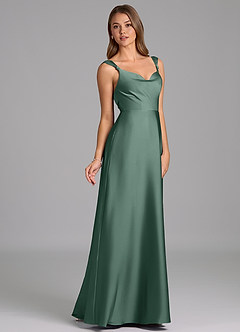 Azazie Beatrice Bridesmaid Dresses Eucalyptus A-Line Sweetheart Neckline Stretch Satin Dress image5