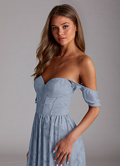 Denisse Powder Blue Corset Maxi Prom Dress image5