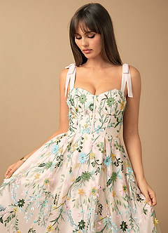 Robe Longue Rose Blush Multi Aurelie image3