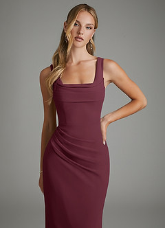 Azazie Asa Bridesmaid Dresses Cabernet Sheath Corset Chiffon Dress image3