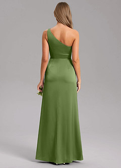 Azazie Feby Brautjungfernkleider A-Linie One-Shoulder Stretch-Satin Kleid Wacholder image2