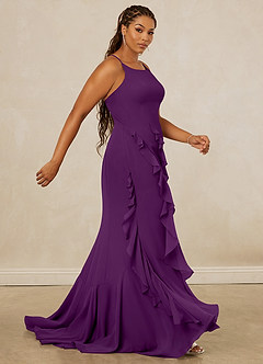 Christian Siriano Bridal for Azazie 1006 Bridesmaid Dresses Grape Mermaid Ruched Chiffon Dress image13