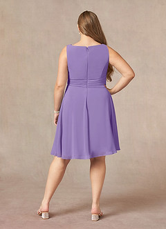 Azazie Shirley Mother of the Bride Dresses Tahiti A-Line Scoop Pleated Chiffon Dress image12