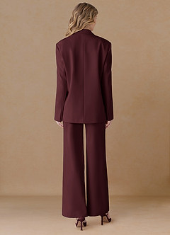 front Amelia Cabernet Refined Weave Performance Oversized Blazer