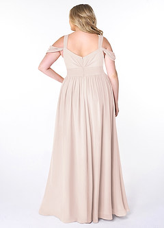 Azazie Lianne Bridesmaid Dresses Rose Petal A-Line Off the Shoulder Chiffon Dress image8