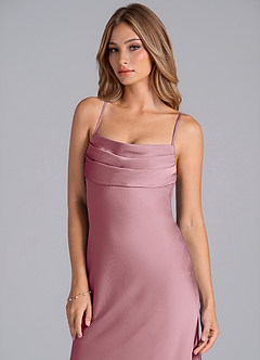 Azazie Seema Brautjungfernkleider Meerjungfrau-Linie Korsett Stretch-Satin Kleid Vintage Mauve image2