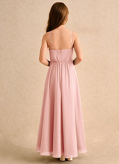 Azazie Twilight Dance Girls Formal Flower Girl Dresses Rosette A-Line Pleated Chiffon Dress image2