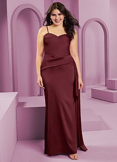 Barbie ♥ Azazie Bridesmaid Dresses Cabernet Sheath Strapless Stretch Satin Convertible Dress image11