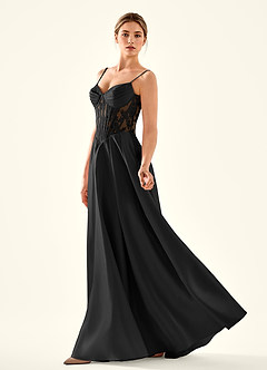 Nimbus Black Cutout Corset Satin Prom Dress image6