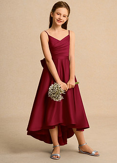 Azazie Sweets Girl Flower Girl Klänningar Klä A-Line i Matt satäng Plisserad image5