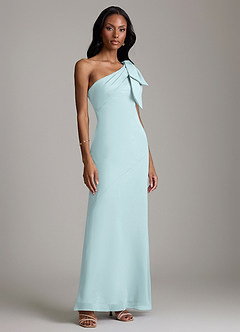 Azazie Yuanna Bridesmaid Dresses Mist Mermaid One Shoulder Chiffon Dress image4