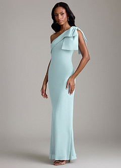 Azazie Yuanna Bridesmaid Dresses Mist Mermaid One Shoulder Chiffon Dress image5